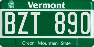 VT license plate BZT890