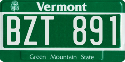 VT license plate BZT891