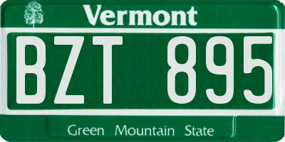 VT license plate BZT895
