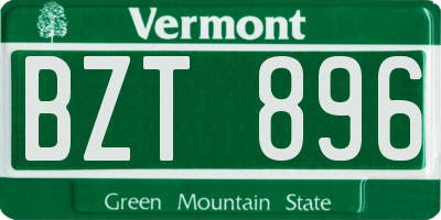 VT license plate BZT896
