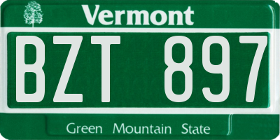VT license plate BZT897