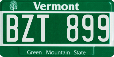 VT license plate BZT899