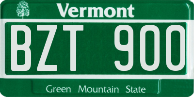 VT license plate BZT900
