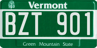 VT license plate BZT901