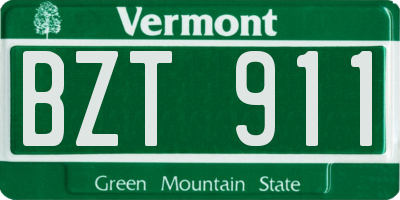 VT license plate BZT911