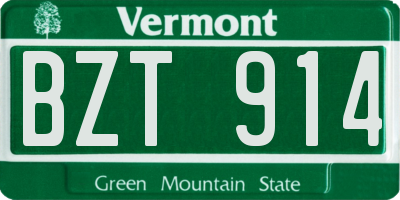 VT license plate BZT914