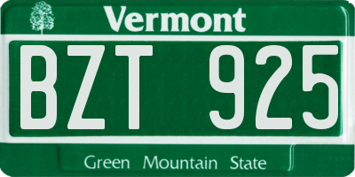 VT license plate BZT925