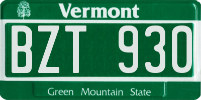 VT license plate BZT930