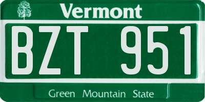 VT license plate BZT951
