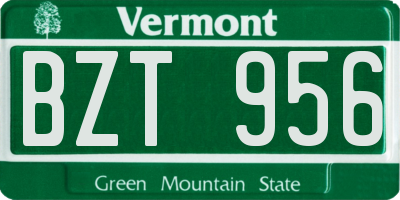 VT license plate BZT956