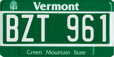 VT license plate BZT961
