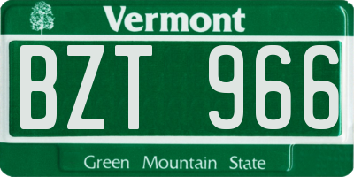 VT license plate BZT966