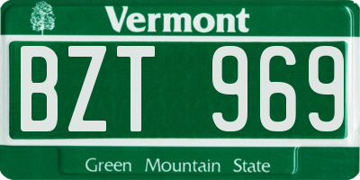 VT license plate BZT969