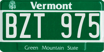 VT license plate BZT975