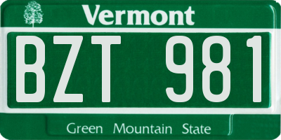 VT license plate BZT981
