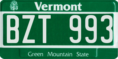 VT license plate BZT993