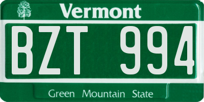 VT license plate BZT994