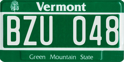 VT license plate BZU048