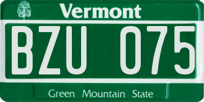 VT license plate BZU075