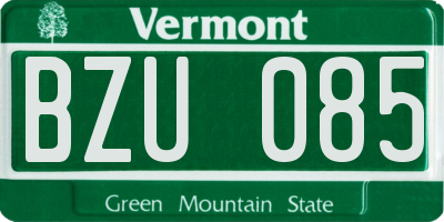 VT license plate BZU085