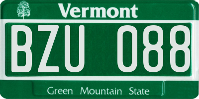 VT license plate BZU088