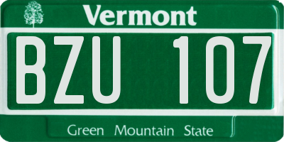 VT license plate BZU107