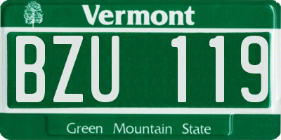 VT license plate BZU119