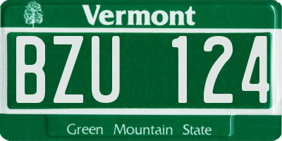 VT license plate BZU124