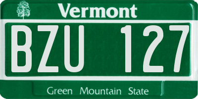 VT license plate BZU127