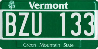 VT license plate BZU133