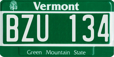 VT license plate BZU134