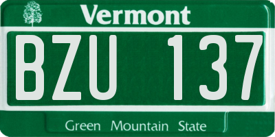 VT license plate BZU137