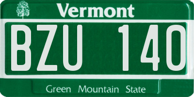 VT license plate BZU140