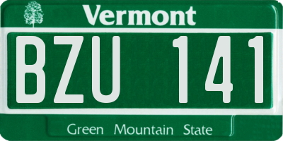 VT license plate BZU141