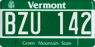 VT license plate BZU142