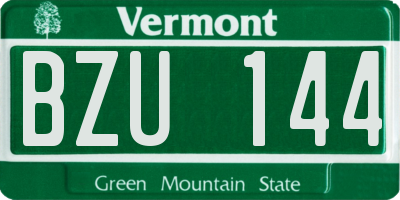 VT license plate BZU144