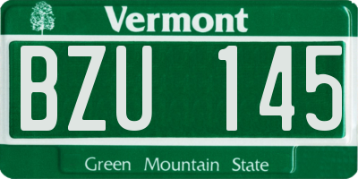 VT license plate BZU145