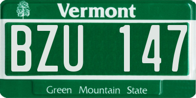 VT license plate BZU147