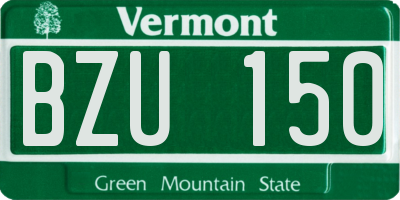 VT license plate BZU150