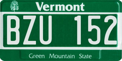 VT license plate BZU152