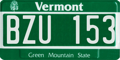 VT license plate BZU153