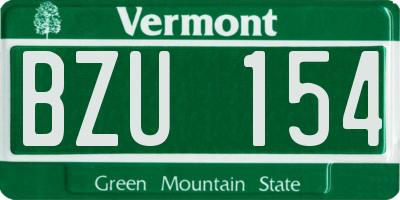 VT license plate BZU154