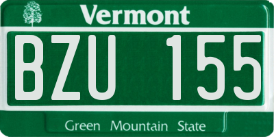 VT license plate BZU155