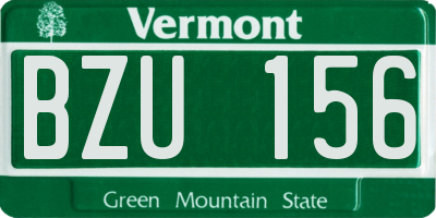 VT license plate BZU156