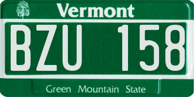 VT license plate BZU158
