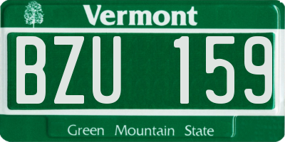 VT license plate BZU159