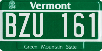 VT license plate BZU161