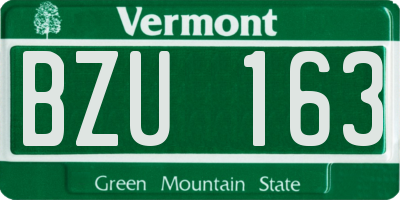 VT license plate BZU163