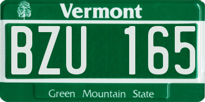 VT license plate BZU165
