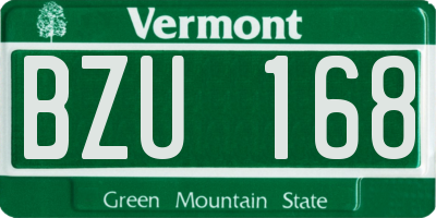 VT license plate BZU168